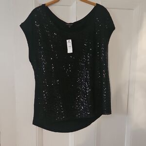 Express Black Sequin Top